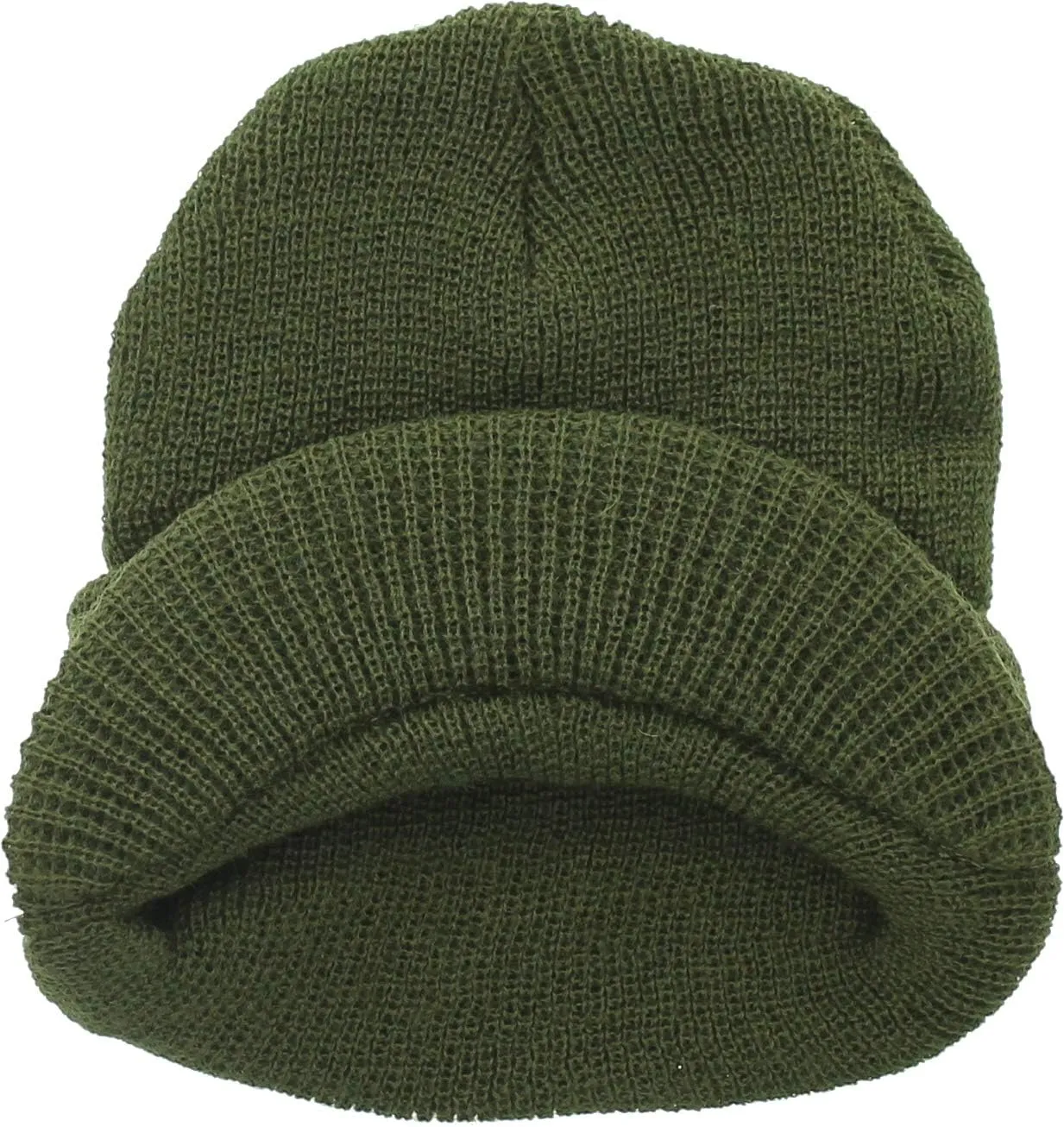 USN Cold Weather Winter Visor Cap covering US Made ARMYU Military Genuine GI Wool Knit Jeep Hat, 