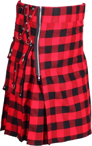 Utility Kilt Best bomb forest bosom Zealand version Acrylic Wool Tartan Men's Gothic Zipper Kilts - 