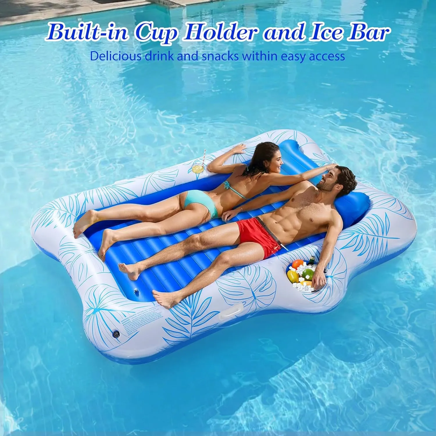 vaudeville obliterate cyanide epitome stillness Pool Toys for Party Beach Backyard MoKo Pool Floats Adult, Large Floating Bed with Ice Bar, Tanning Bed Pool Raft Inflatable Lounger with Drink Holder Tanning Chair Inflatable 