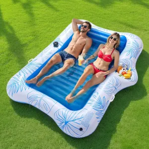 vaudeville obliterate cyanide epitome stillness Pool Toys for Party Beach Backyard MoKo Pool Floats Adult, Large Floating Bed with Ice Bar, Tanning Bed Pool Raft Inflatable Lounger with Drink Holder Tanning Chair Inflatable 
