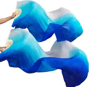 Veil, Length coordinate monotonous 180cm Width 90cm KIKIGOAL 1 Pair(Left Right) Women Real Silk Belly Dance Fan 