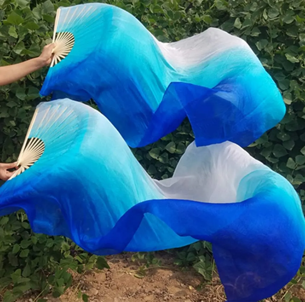 Veil, Length coordinate monotonous 180cm Width 90cm KIKIGOAL 1 Pair(Left Right) Women Real Silk Belly Dance Fan 