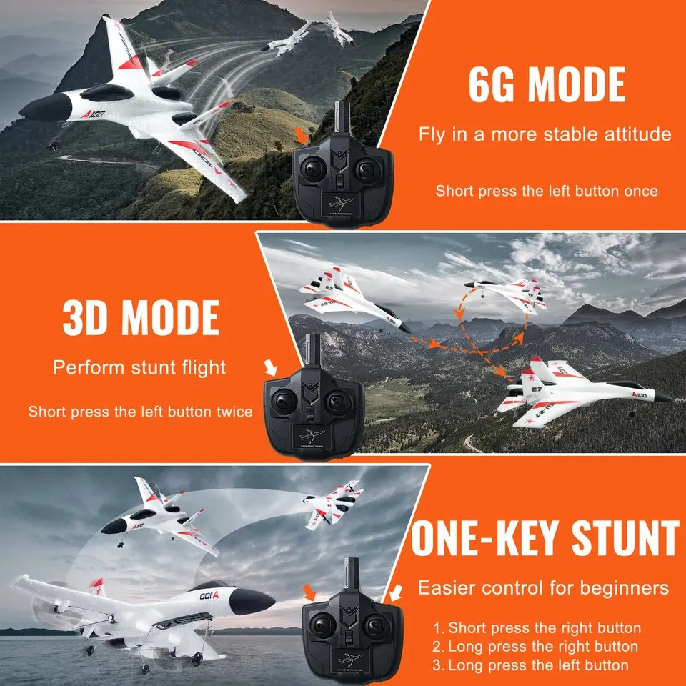 VEVOR SU27 RC Plane 2.4G  Remote Control Flying Model Glider Airplane2 Batteries Aircraft Foam Toys for Children Gifts