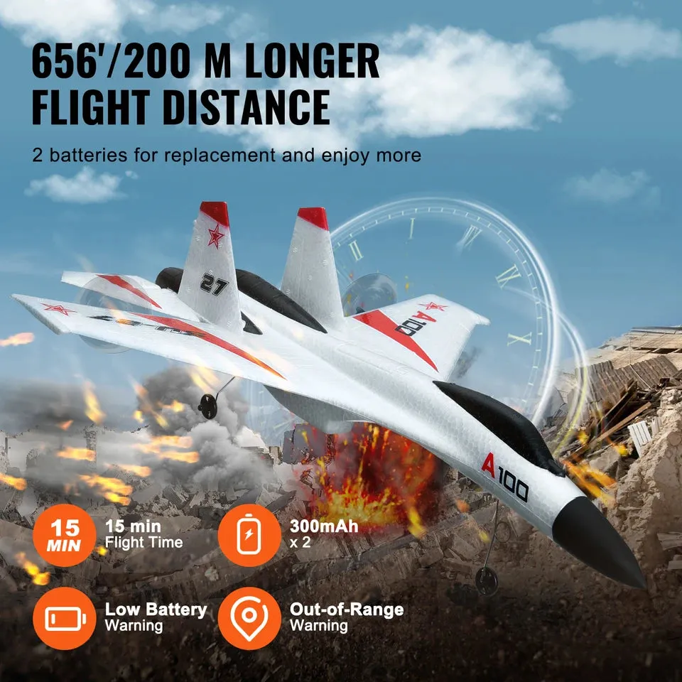 VEVOR SU27 RC Plane 2.4G  Remote Control Flying Model Glider Airplane2 Batteries Aircraft Foam Toys for Children Gifts