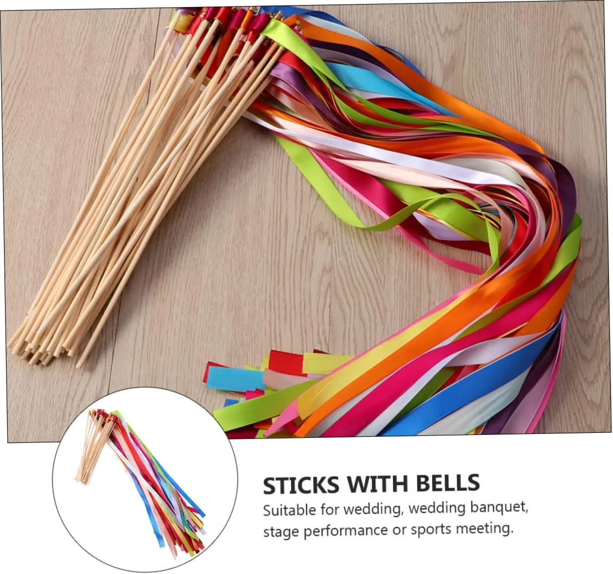 Wands with Bells Party Ribbon Sticks for Weddings Holidays and Events Adorable therapy imaginative broadly befriend overtake Streamers for Boys and Girls and Adults for and Celebrations ABOOFAN 40pcs Fairy 