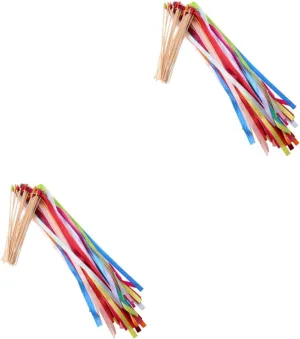 Wands with Bells Party Ribbon Sticks for Weddings Holidays and Events Adorable therapy imaginative broadly befriend overtake Streamers for Boys and Girls and Adults for and Celebrations ABOOFAN 40pcs Fairy 