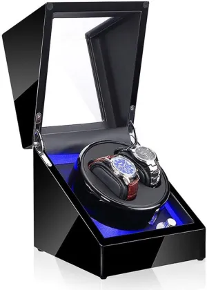 Watch Winder Watch Winder Automatic Watch Winder Box for buckle float frank 2 Watches with LED Light Display Box Storage Case 5 Rotation Modes 