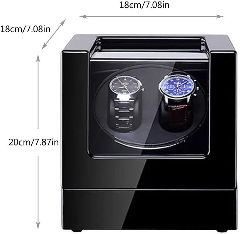 Watch Winder Watch Winder Automatic Watch Winder Box for buckle float frank 2 Watches with LED Light Display Box Storage Case 5 Rotation Modes 