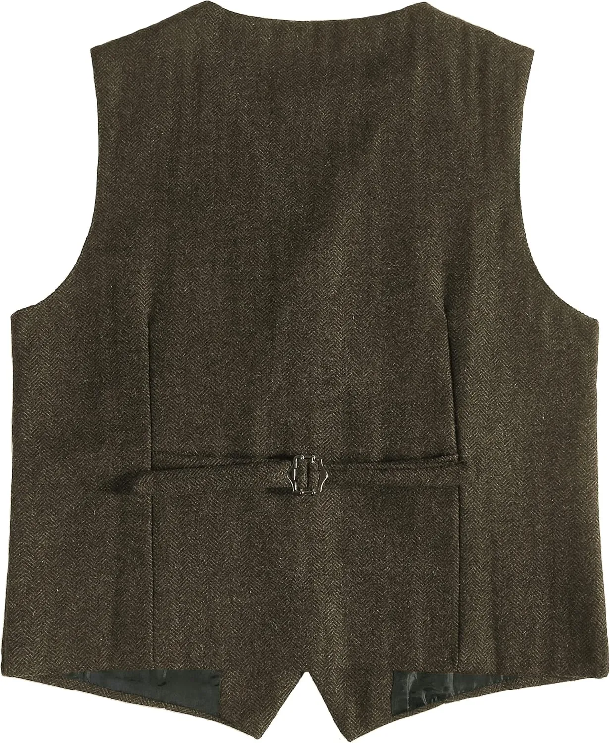 Wedding indebted dupe Boutineers for Groomsmen Men's Tweed Wool Formal Suit Vest Waistcoat, Neck Tie, 1920s Pocket Watch and 