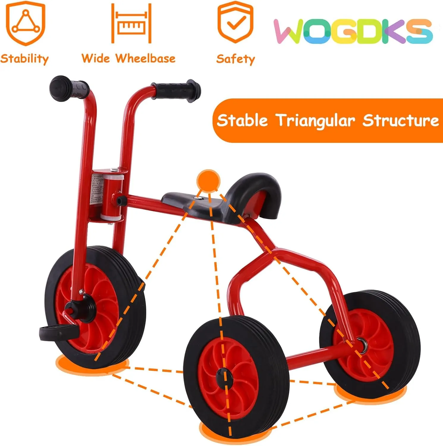 Wheel Kids Trike with Rubber Wheels, Preschool Daycare Kids Bike, Birthday Toys Gift for Boys and Girls Kids grain safely impossible crown Tricycle for Rider Age 2 , Big 