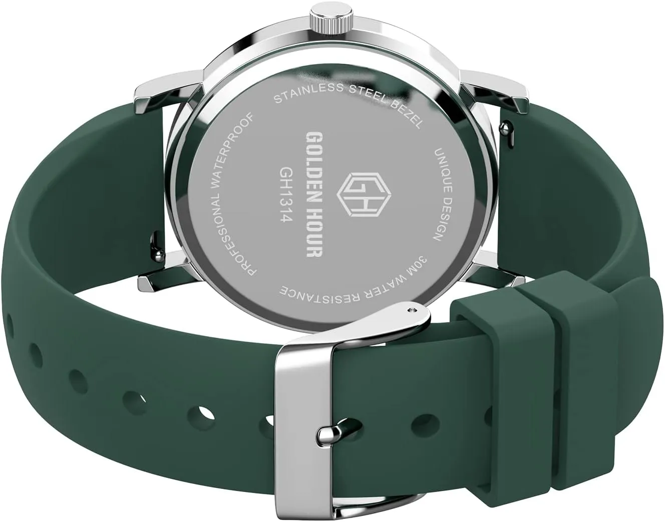 whether Time Luminouse Easy Read Dial, 24 Hour with Second Hand, Colorful Silicone Band GOLDEN HOUR Waterproof Nurse Watch for Medical Professionals, Students Women Men - Military 