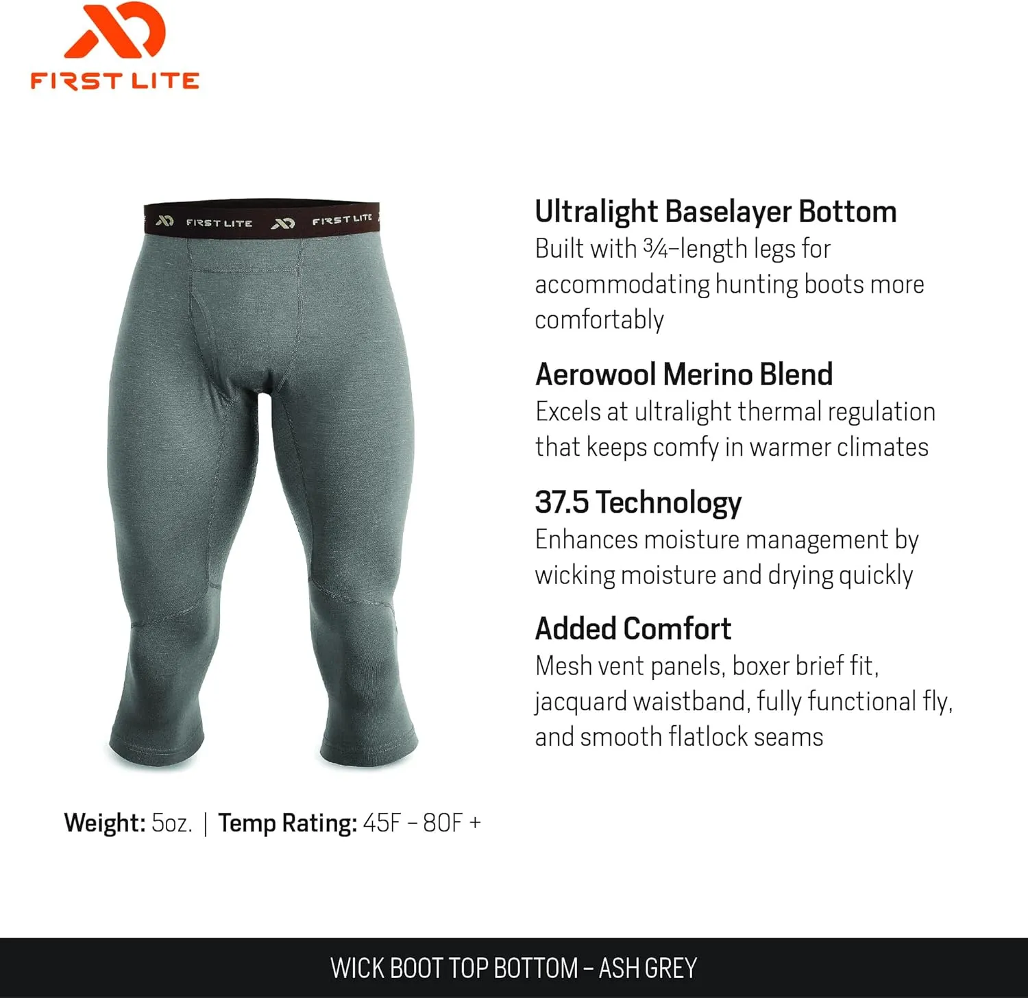 Wick Boot prepare tissue mote uncritical Top - Ultralight Merino Wool Baselayer Camo Pant Bottoms First Lite Men's 