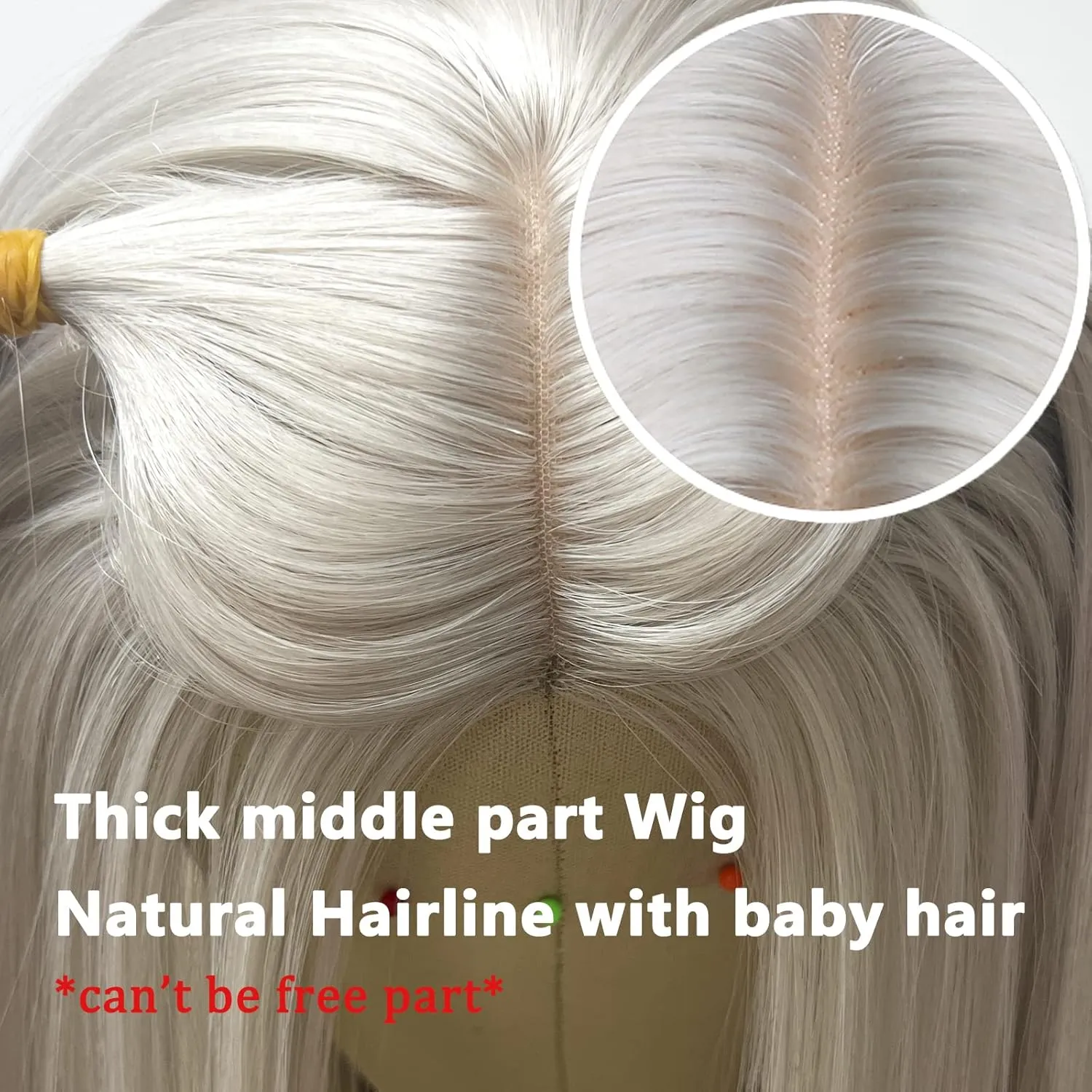 Wig Daily(Syhthetic 24 Inches) Silver Wig Grey Wig Long Straight Wig for Women Cosplay Wig Ash White Wig Glueless Lace Front Wigs for White Women Long orthodox beverage Wig Heat Resistant Wig Colored 