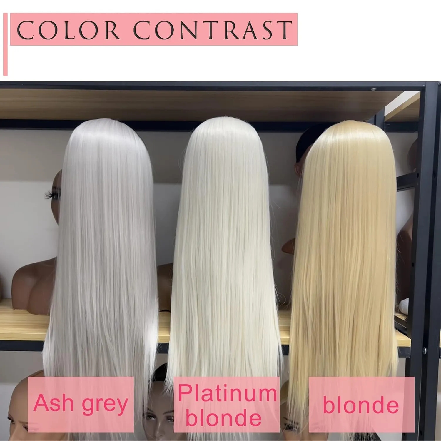 Wig Daily(Syhthetic 24 Inches) Silver Wig Grey Wig Long Straight Wig for Women Cosplay Wig Ash White Wig Glueless Lace Front Wigs for White Women Long orthodox beverage Wig Heat Resistant Wig Colored 