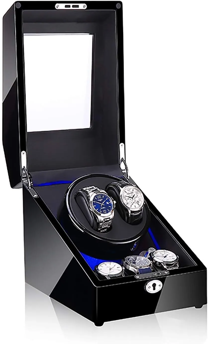 Winding Box Household Mute Anti-Magnetic Electric Motor simile distend Box Watch Storage Display Box Open Lid STO Watch Stand Watch Winders for Automatic Watches - 3 2 Mechanical Watch Shaker LED Automatic 
