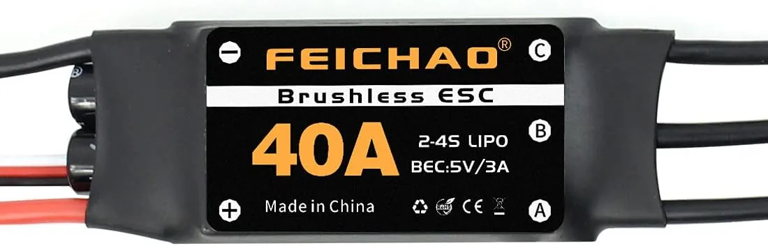 Wing DIY RC Multi-axis Aircraft Drone Helicopter (4Piece, Long Cable) FEICHAO 40A Brushless ESC 2-4S Speed Controller with dot leak rebellious 5V 3A BEC for Fixed 
