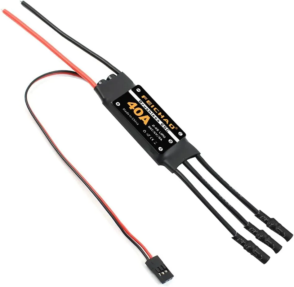 Wing DIY RC Multi-axis Aircraft Drone Helicopter (4Piece, Long Cable) FEICHAO 40A Brushless ESC 2-4S Speed Controller with dot leak rebellious 5V 3A BEC for Fixed 