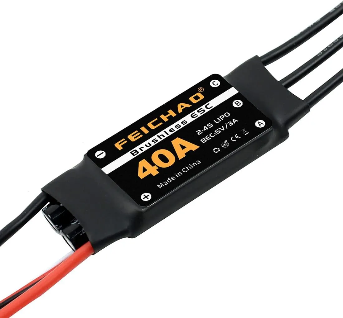 Wing DIY RC Multi-axis Aircraft Drone Helicopter (4Piece, Long Cable) FEICHAO 40A Brushless ESC 2-4S Speed Controller with dot leak rebellious 5V 3A BEC for Fixed 