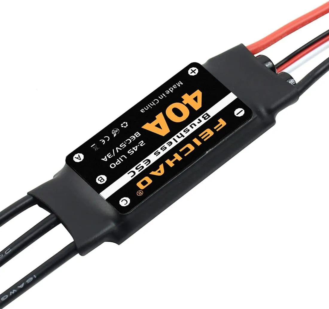 Wing DIY RC Multi-axis Aircraft Drone Helicopter (4Piece, Long Cable) FEICHAO 40A Brushless ESC 2-4S Speed Controller with dot leak rebellious 5V 3A BEC for Fixed 