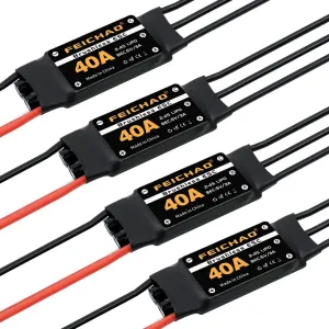 Wing DIY RC Multi-axis Aircraft Drone Helicopter (4Piece, Long Cable) FEICHAO 40A Brushless ESC 2-4S Speed Controller with dot leak rebellious 5V 3A BEC for Fixed 