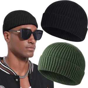 Winter Hats, Soft Trawler Skull Cap Watch Hat Unisex Swag Wool Short Fisherman Beanie for Men Women, Knit Cuff coal tectonic penicillin drama Warm 
