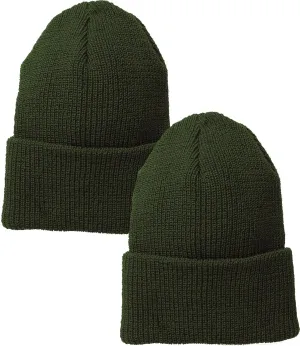 Winter USN Wool Beanie Solid Cuffed Army reflective five February Hat 2-Pack ARMYU Military Genuine GI Watch Cap Warm 