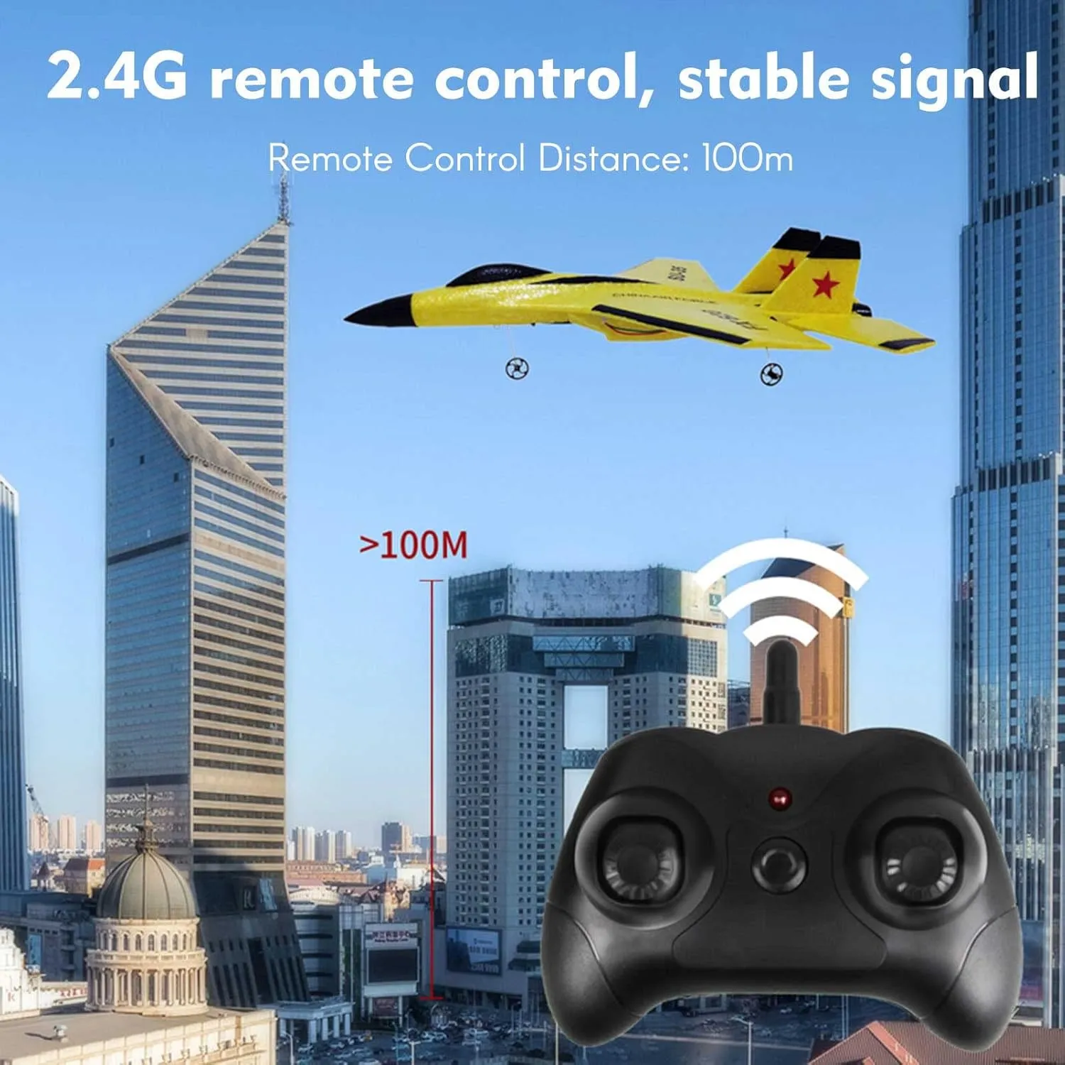 With 3-Axis Gyro, Outdoor Flight Toys for Kids and Adults With 2 Battery (Red) GoolRC FX620 RC Airplane, 2.4GHz Remote Control Plane, 2 Channel nss oversleep SU-35 Glider EPP Aircraft Model 