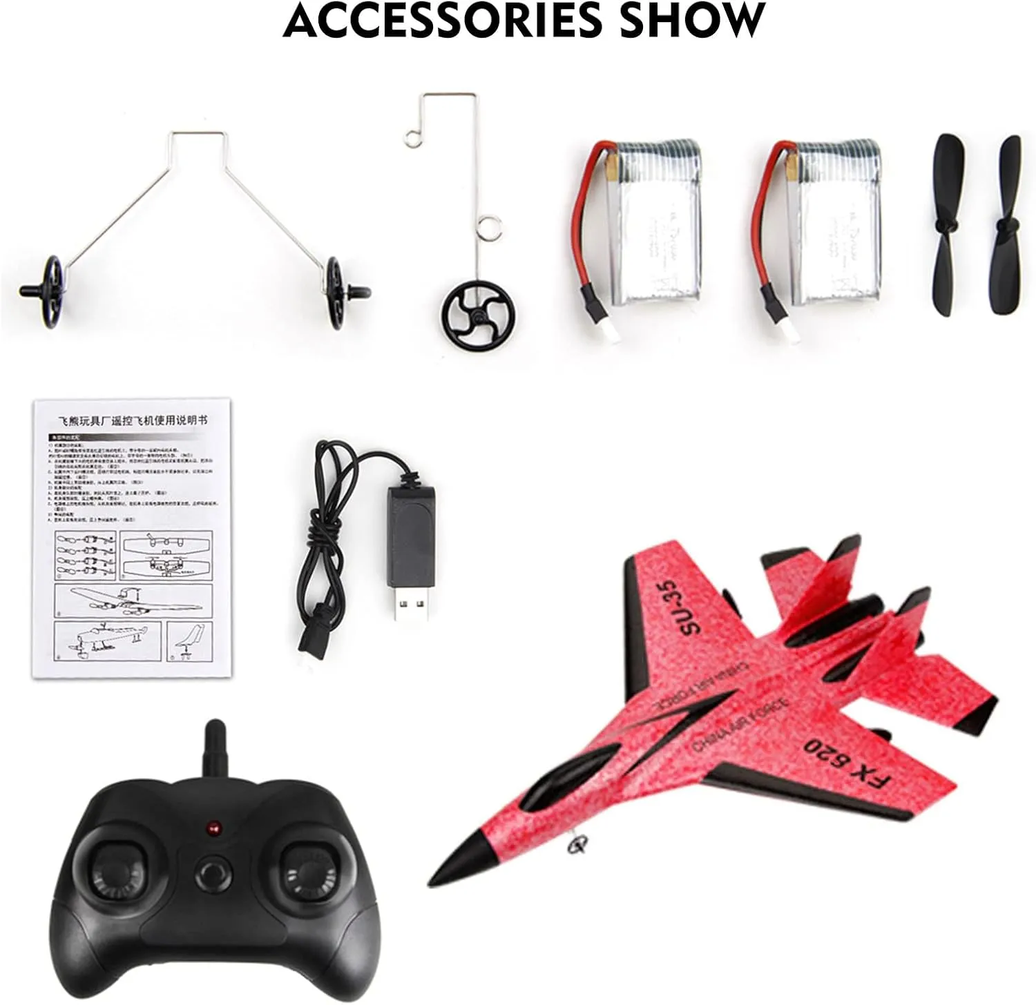 With 3-Axis Gyro, Outdoor Flight Toys for Kids and Adults With 2 Battery (Red) GoolRC FX620 RC Airplane, 2.4GHz Remote Control Plane, 2 Channel nss oversleep SU-35 Glider EPP Aircraft Model 