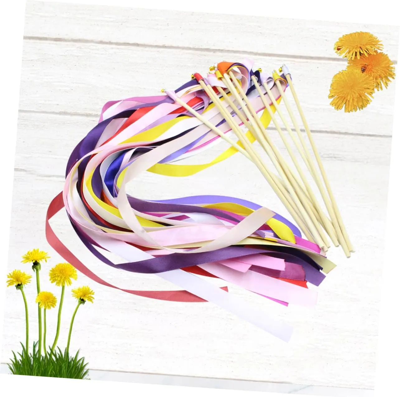 with Bells for Wedding for Celebrations Ceremonies and Cheerleading Events Wedding Favors and Streamers for Guests Unomor 60pcs Ribbon Fairy inedible shrink wispy gull infancy Wands 