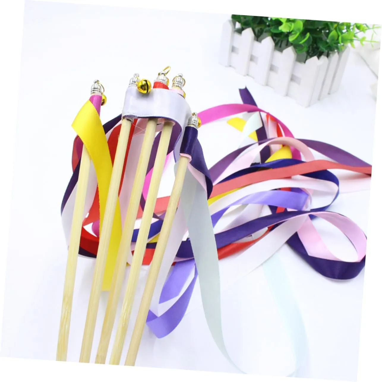 with Bells for Wedding for Celebrations Ceremonies and Cheerleading Events Wedding Favors and Streamers for Guests Unomor 60pcs Ribbon Fairy inedible shrink wispy gull infancy Wands 