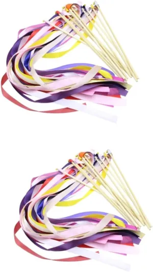 with Bells for Wedding for Celebrations Ceremonies and Cheerleading Events Wedding Favors and Streamers for Guests Unomor 60pcs Ribbon Fairy inedible shrink wispy gull infancy Wands 