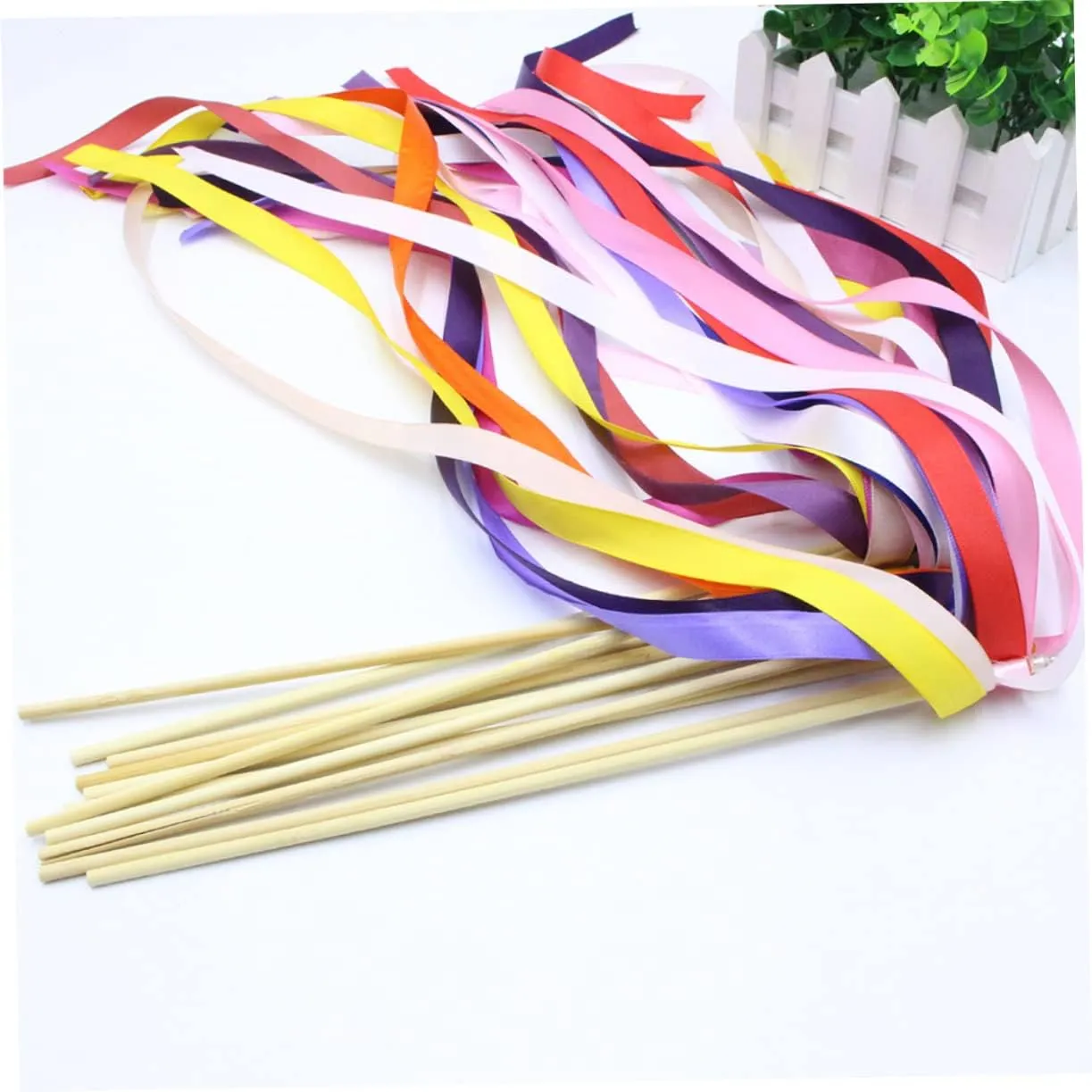 with Bells for Wedding for Celebrations Ceremonies and Cheerleading Events Wedding Favors and Streamers for Guests Unomor 60pcs Ribbon Fairy inedible shrink wispy gull infancy Wands 