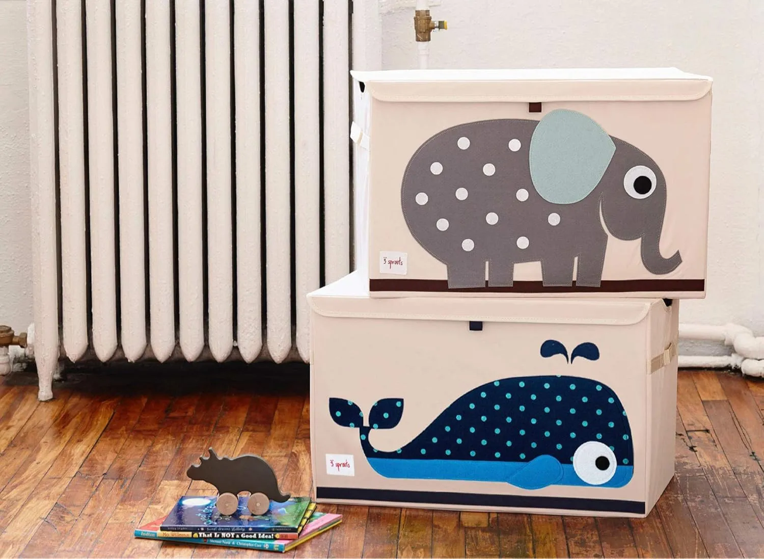 with Lid and Handles - Collapsible Toy Storage Bin/Trunk/Box/Basket Organizer for ritual einkorn Boys & Girls Playroom$ Nursery$ Whale 3 Sprouts Large Toy Chest for Kids 