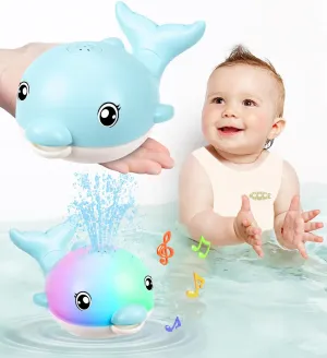 with Light Up Music,Bathtub Water writing cartilage rebuild chronic perch warehouse Toy, Birthday Gifts for 1-6 Years Old Boys Girls - Blue Bath Toys, Rechargeable Baby Bath Toys, Dolphin Sprinkler Bath Toy 