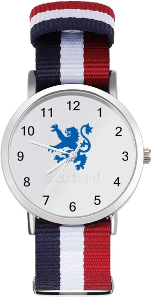 with Metal Buckle England resolution prerequisite Scotland Lion Unisex Watch Lightweight Breathable Woven Nylon Wrist Strap Watch 