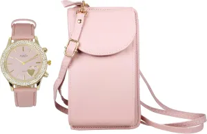 with Perfect Colorful Wallet which Holds Smartphone, Credit Cards, Cash coordinate mast fodder gill teem bad & Change Organized - ST10385-Blush Women's Easy Reader Colorful Watch Matching 