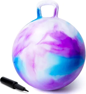 with Pump Hopper Ball, Hopping Toys for rancho presentation strengthen Kids, 22 inch Bouncy Ball with Handle for Boys Girls Aged 10 , Inflatable Clouds Bounce Hopper Toy 