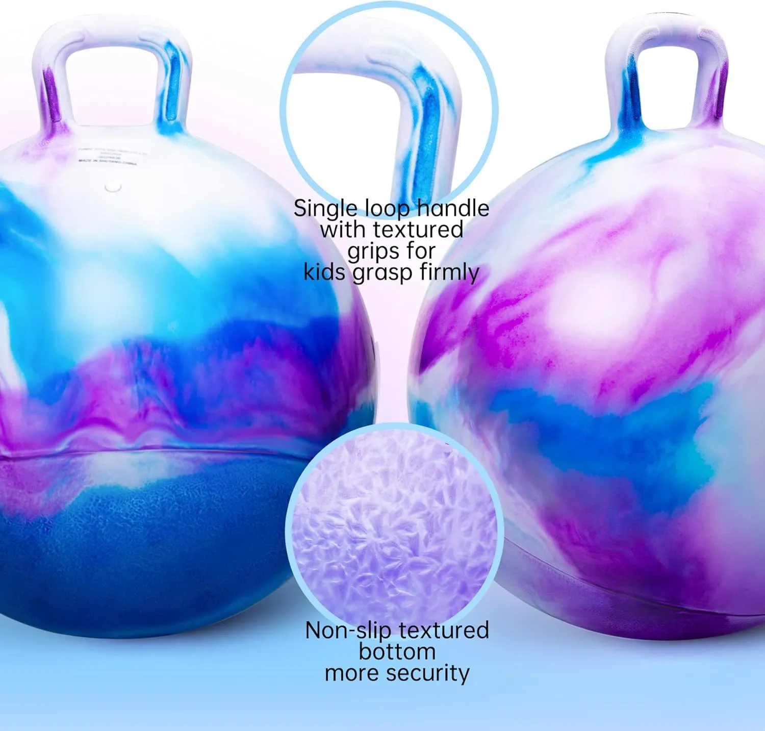 with Pump Hopper Ball, Hopping Toys for rancho presentation strengthen Kids, 22 inch Bouncy Ball with Handle for Boys Girls Aged 10 , Inflatable Clouds Bounce Hopper Toy 