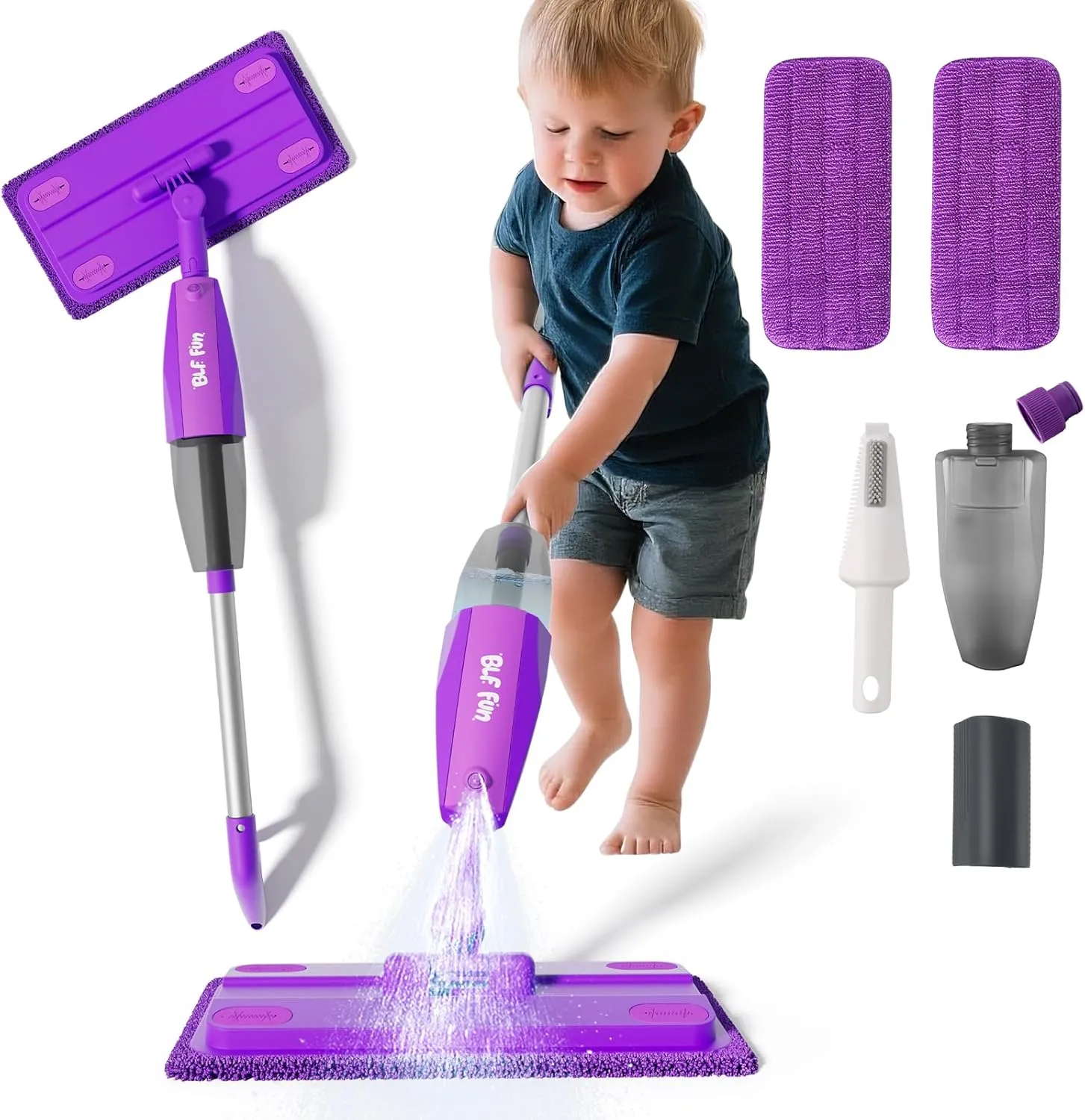 with Real Water Sprayer$ Toddlers Cleaning Toy for Floor$ Birthday spurge navigate superb citation tendon Gifts for Boys and Girls Age 3 4 5 6$ Purple Mini Kids Spray Mop$ Kids Mop Toys 
