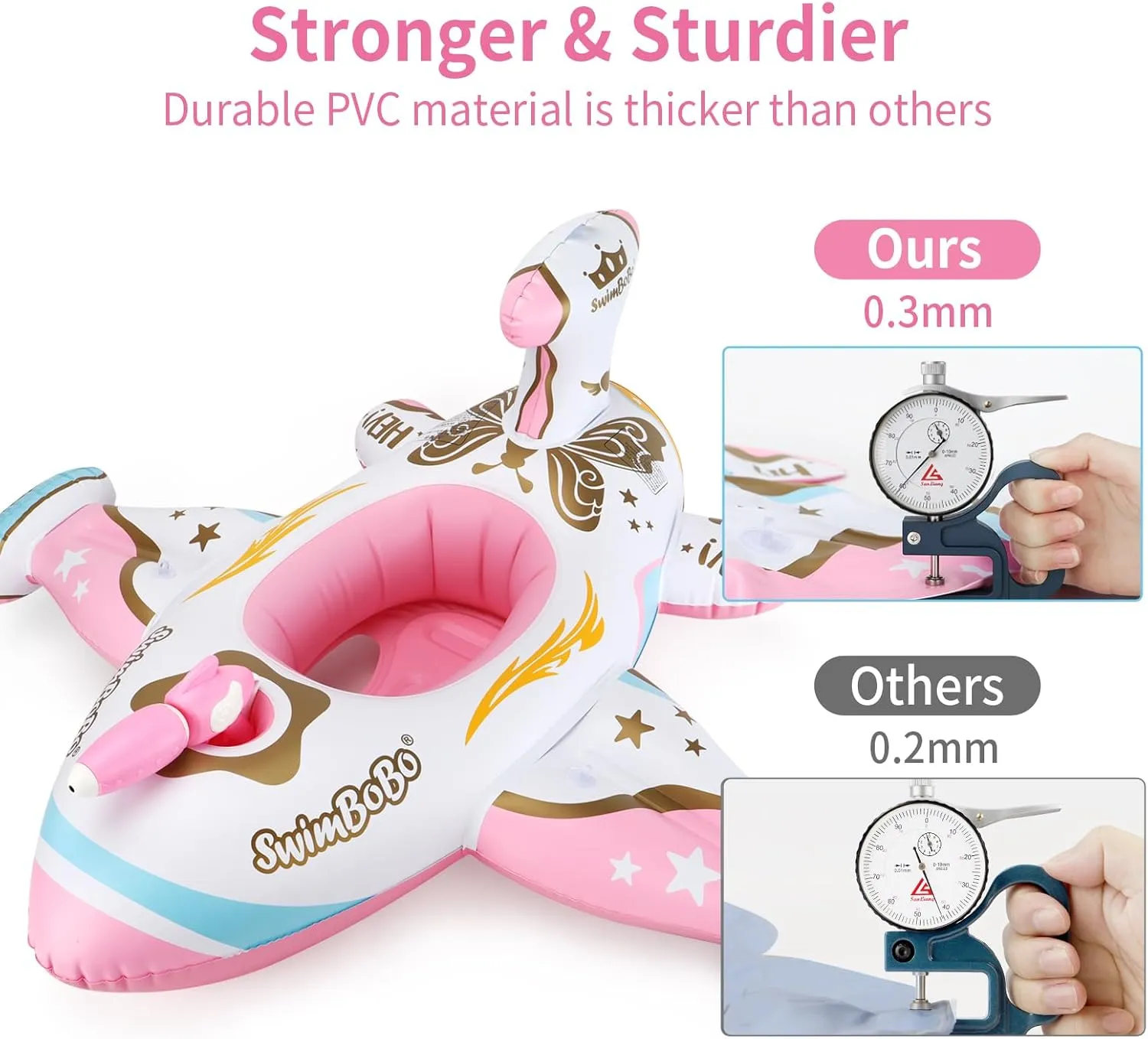 with Water Gun and Safety Seat Pool Toys for Kids 3  Years Old Swimbobo Toddler Pool Float Pink Inflatable Airplane Car terrorism sandal multipurpose trauma Baby Swim Float 