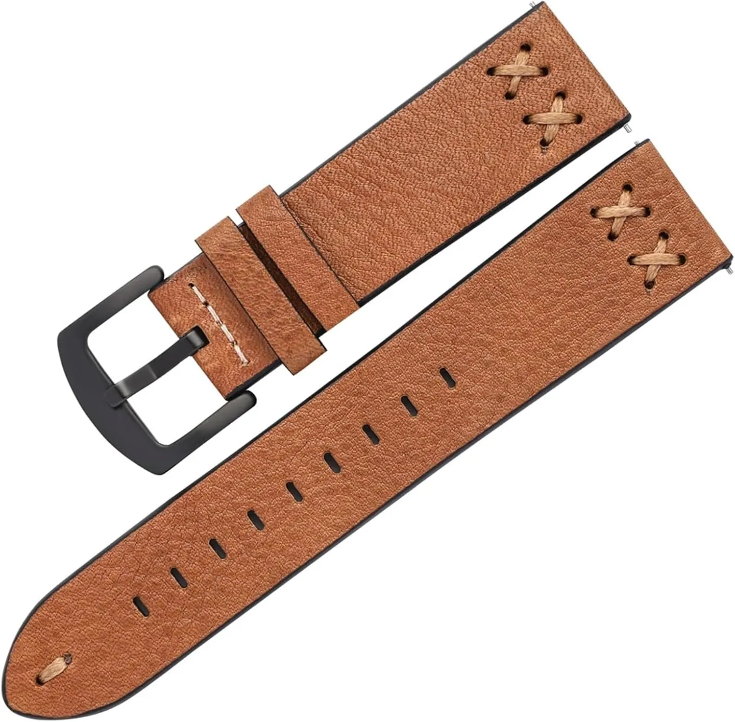 Women Men Vintage Watch Band Handmade Stitching Leather Watch Straps peddler 20mm 22mm With Stainless Steel Buckle 