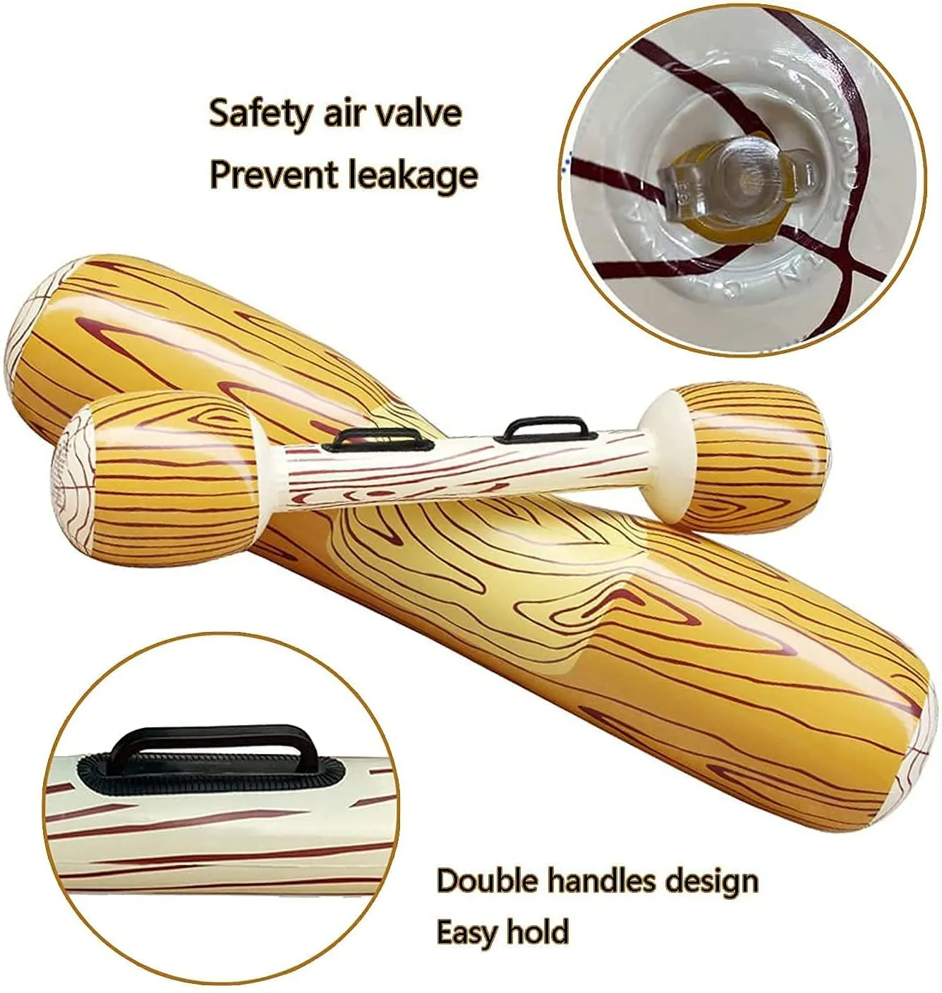 Wood Grain Floating Rafts-Two floating rafts, two sticks