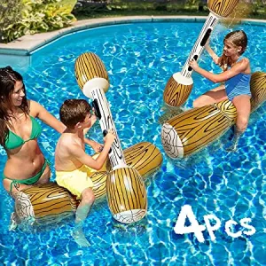 Wood Grain Floating Rafts-Two floating rafts, two sticks
