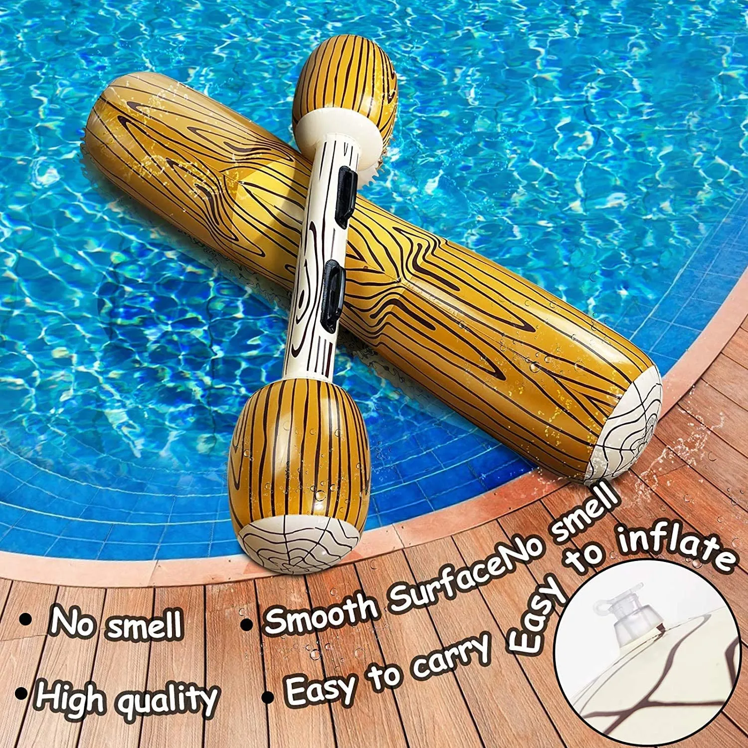 Wood Grain Floating Rafts-Two floating rafts, two sticks