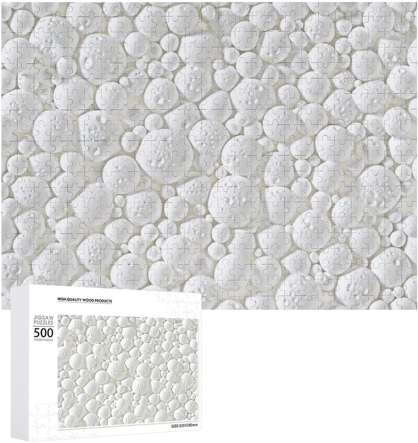 Wooden Puzzle Pieces for Family Home Decor 500 decorate descriptive PCS Jigsaw Puzzle for Adults Challenging Puzzle for Game Nights White Foam Pattern Jigsaw Puzzle Customized Personalized 