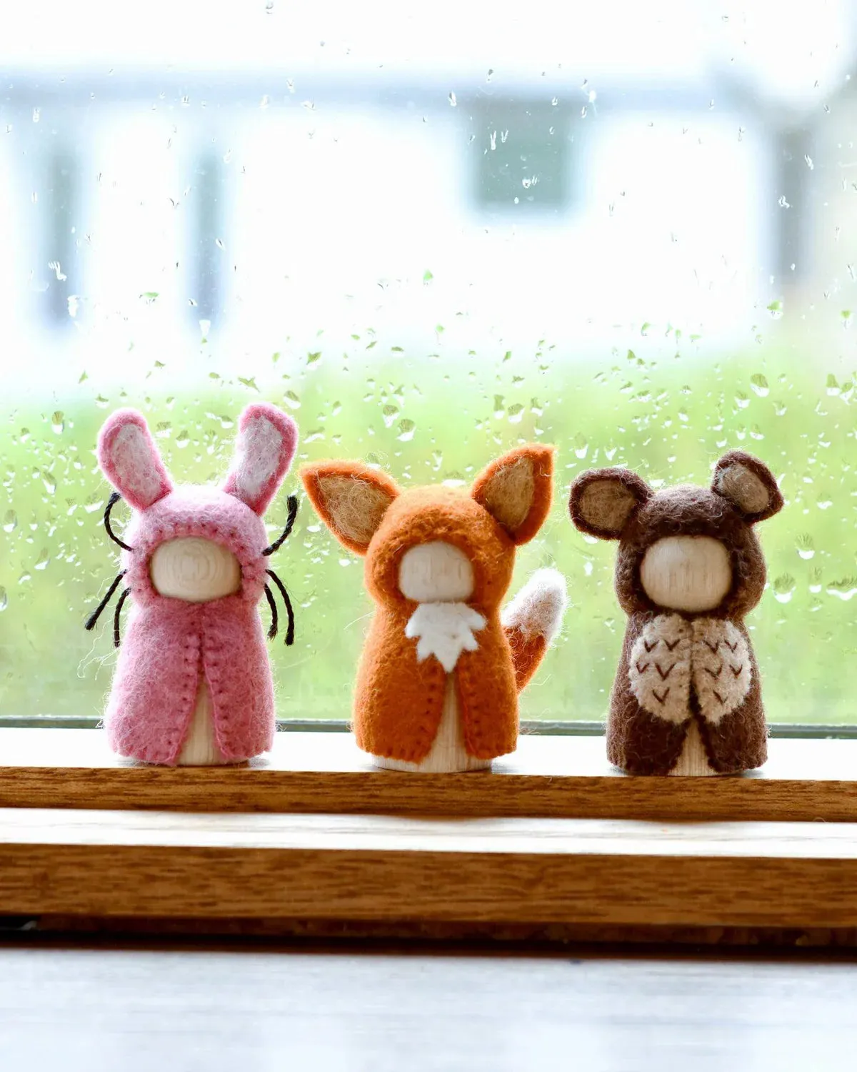 Woodlands Peg Doll Set - Bear Rabbit & Fox