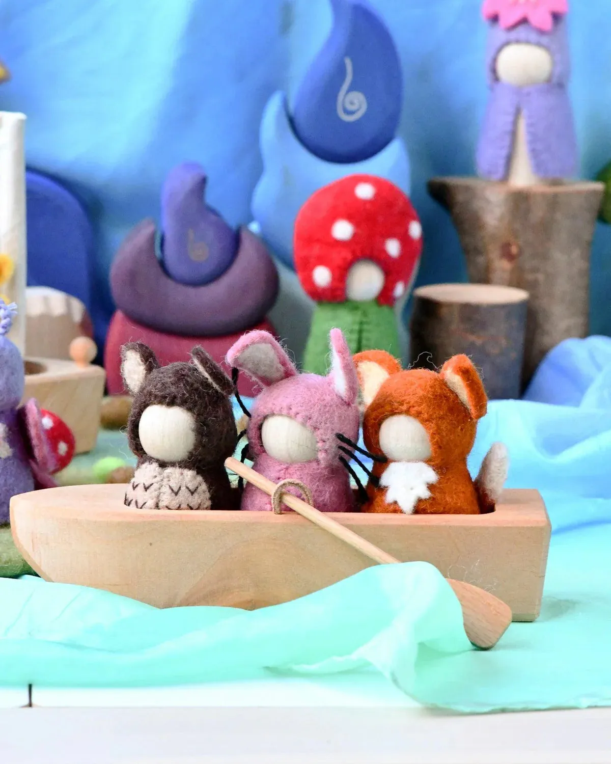 Woodlands Peg Doll Set - Bear Rabbit & Fox