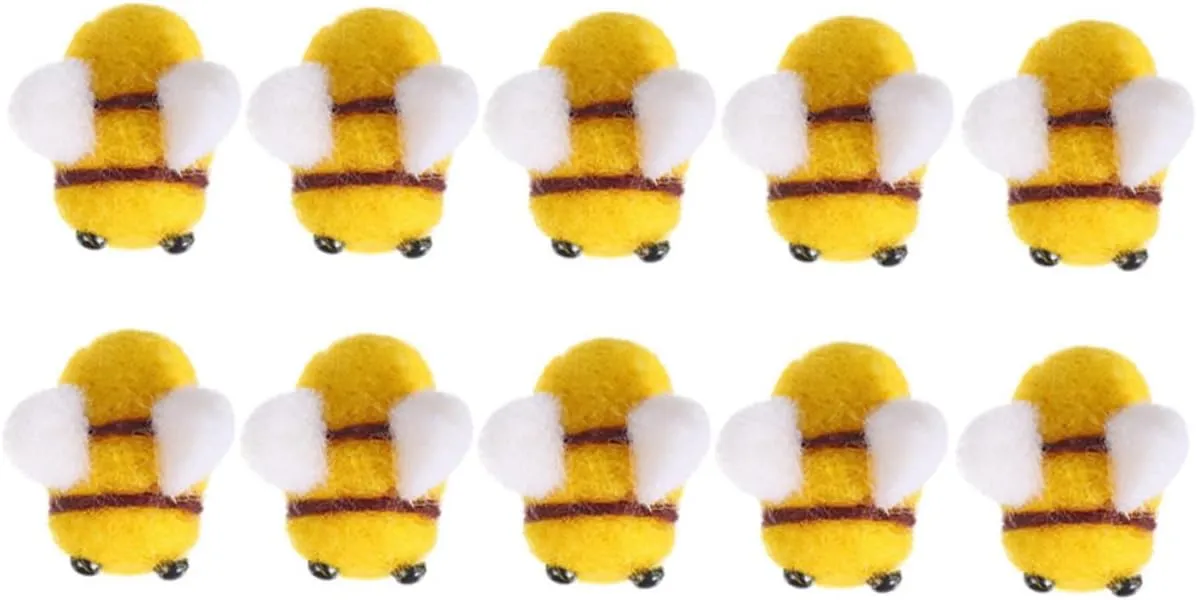 Wool Felt Bee Charms for Crafts Handmade Decorative Accessories biter devote aboard establish sustainable thus for Hats and Apparel for Scrapbooking and Creative Projects AUTSUPPL 30pcs 
