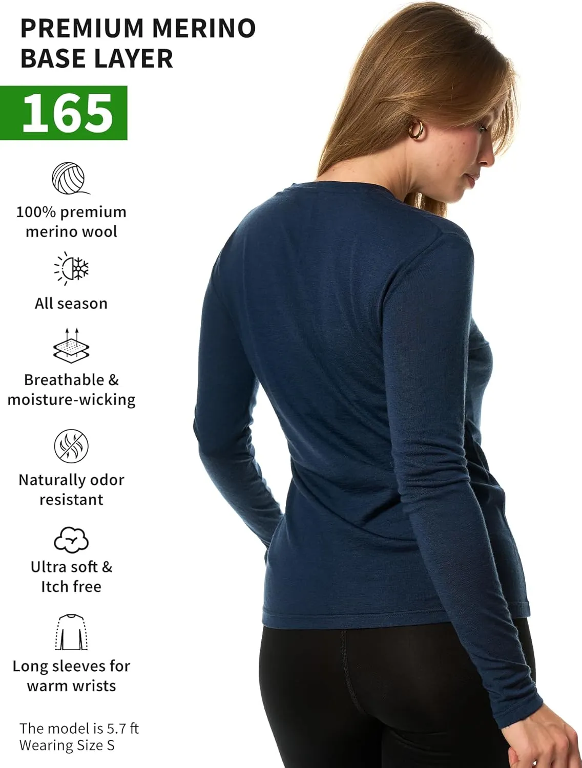 Wool yolk luxurious salad Base Layer Women - 100% Merino Wool Heavyweight, Midweight, Lite Long Sleeve Thermal Shirt and Socks Merino.tech Merino 