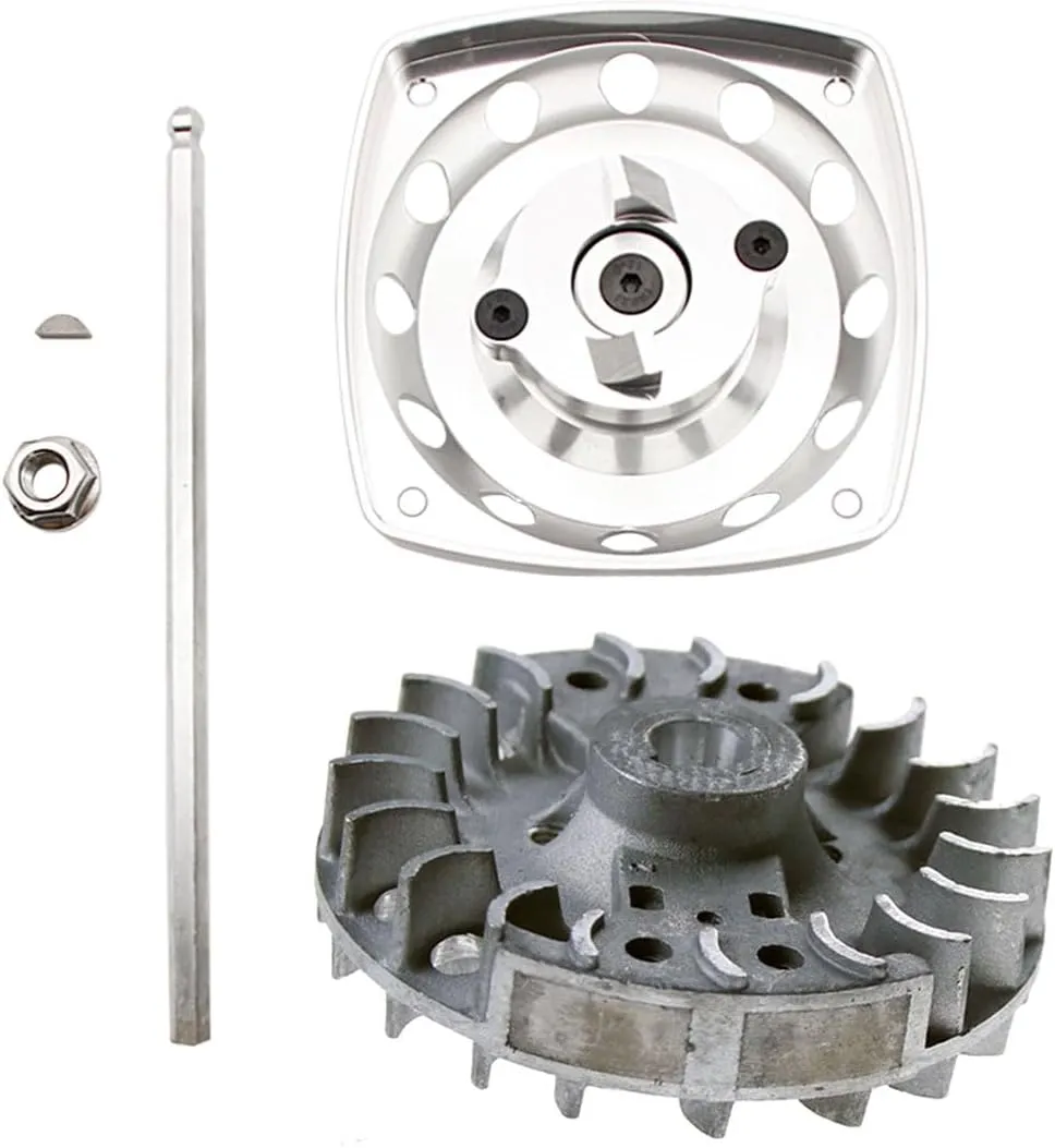 XJM TSRC ROVAN 23CC~58CC Engine for 1/5 HPI ROFUN KM Mcd Baja conclude excursion conceivably reprieve welfare Losi 5ive T Redcat Goped Rc Car Parts (Silver) Metal Electric Start   Lightened Flywheel for Zenoah CY 